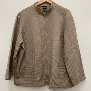 Eileen Fisher 100%‎ Cotton Full Zip Jacket Women Size 1X